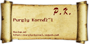 Purgly Kornél névjegykártya