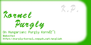 kornel purgly business card